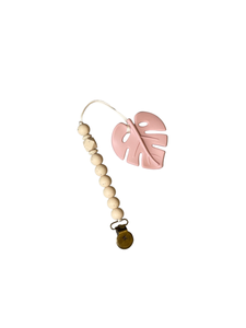 Pink Monstera Teether & Clip Bundle