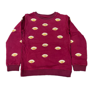 Maroon Sequin Football Pullover