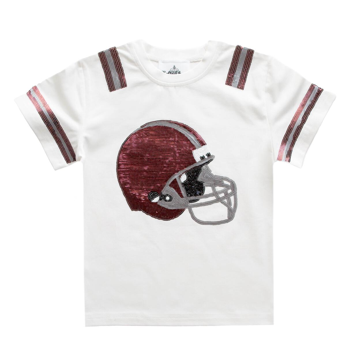 Belle Cher Maroon & Silver Helmet Shirt