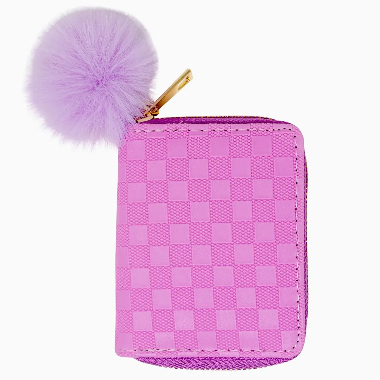 Purple Checker Canvas Wallet