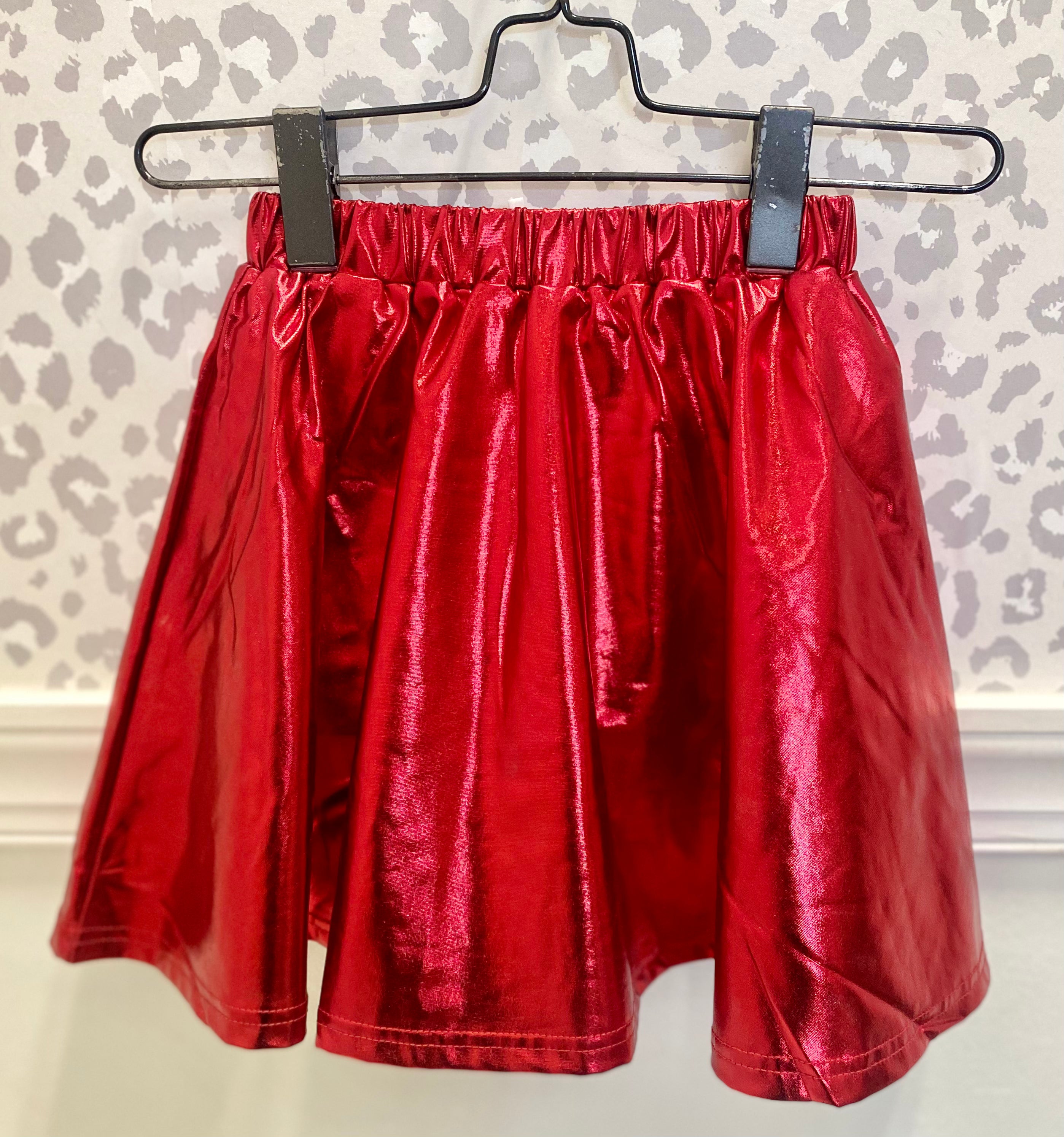 Red Metallic Skirt