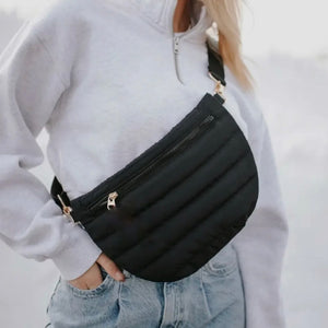 Black Puffer Crossbody Bag