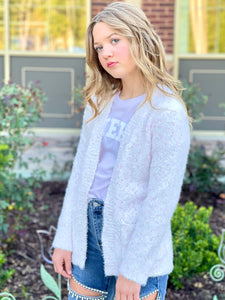 White/Pink Popcorn Cardigan