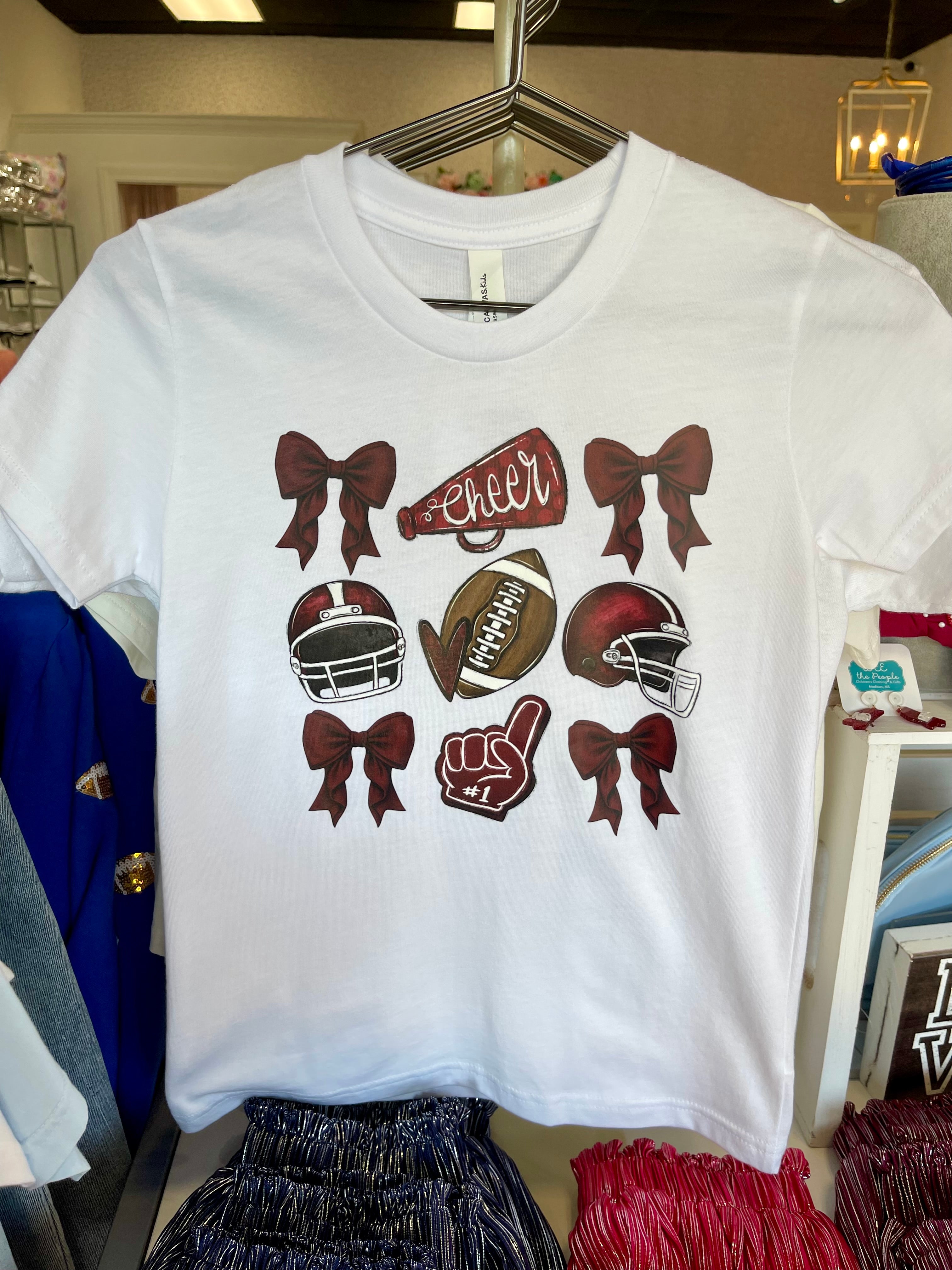 MS State Football & Bows Tee