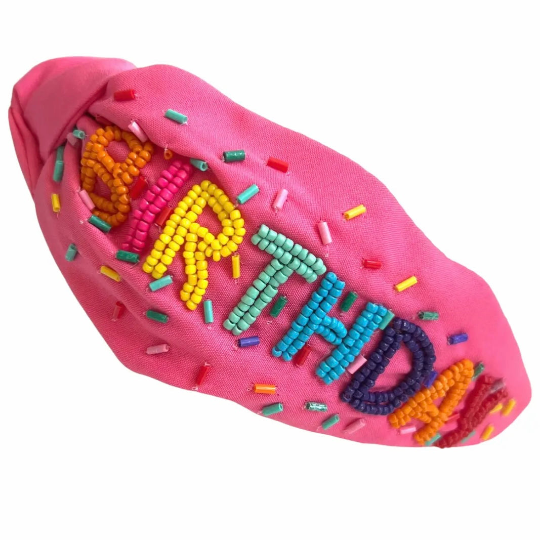 Pink Happy Birthday Headband