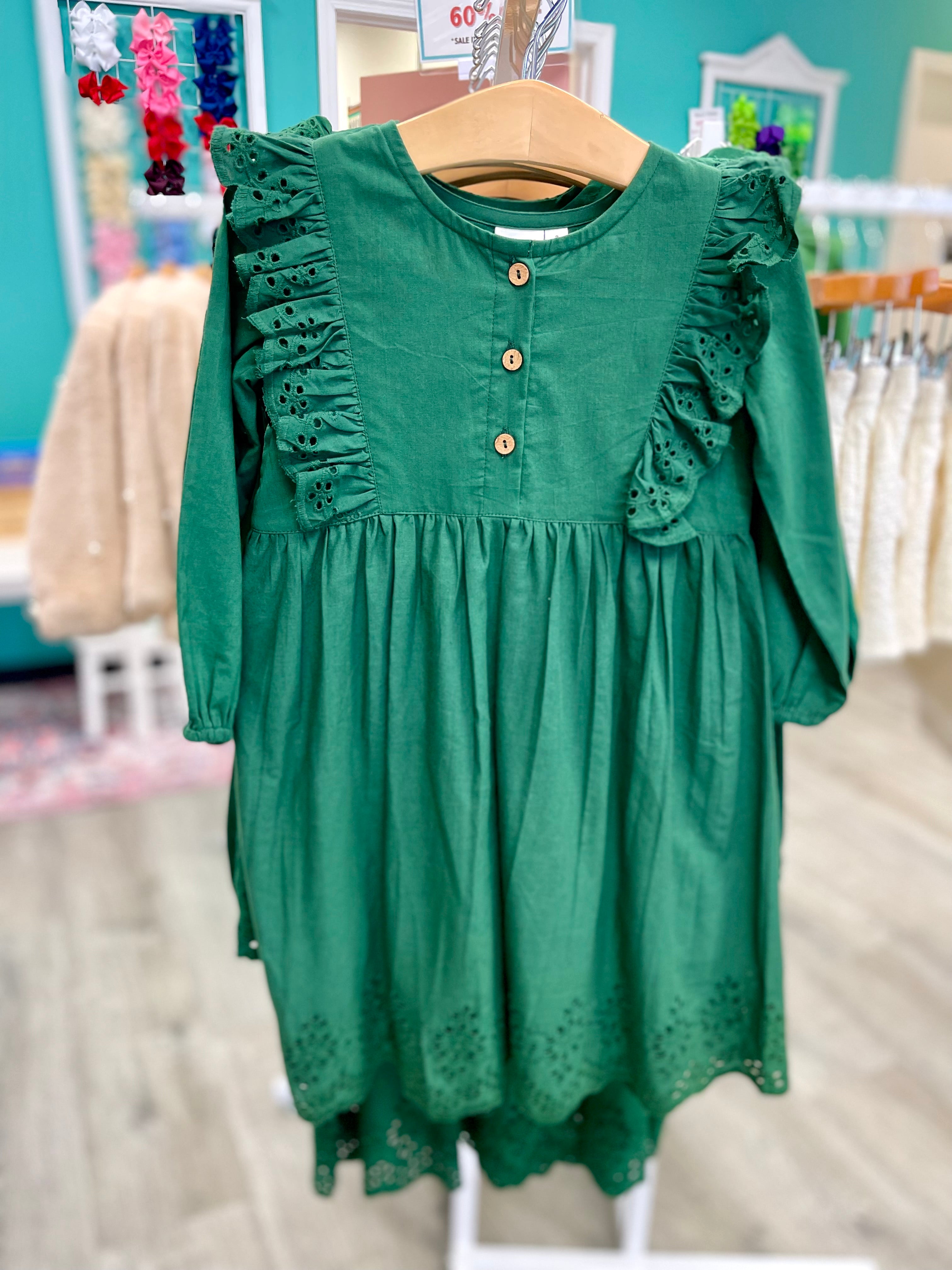 Green Eyelet Dress