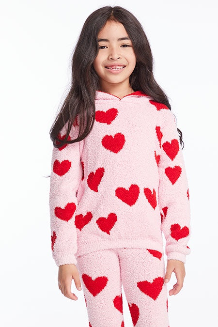 Chaser Sugar Hearts Shirred Hoodie