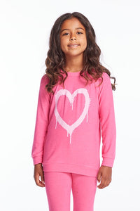 Chaser Pink Graffiti Heart Pullover