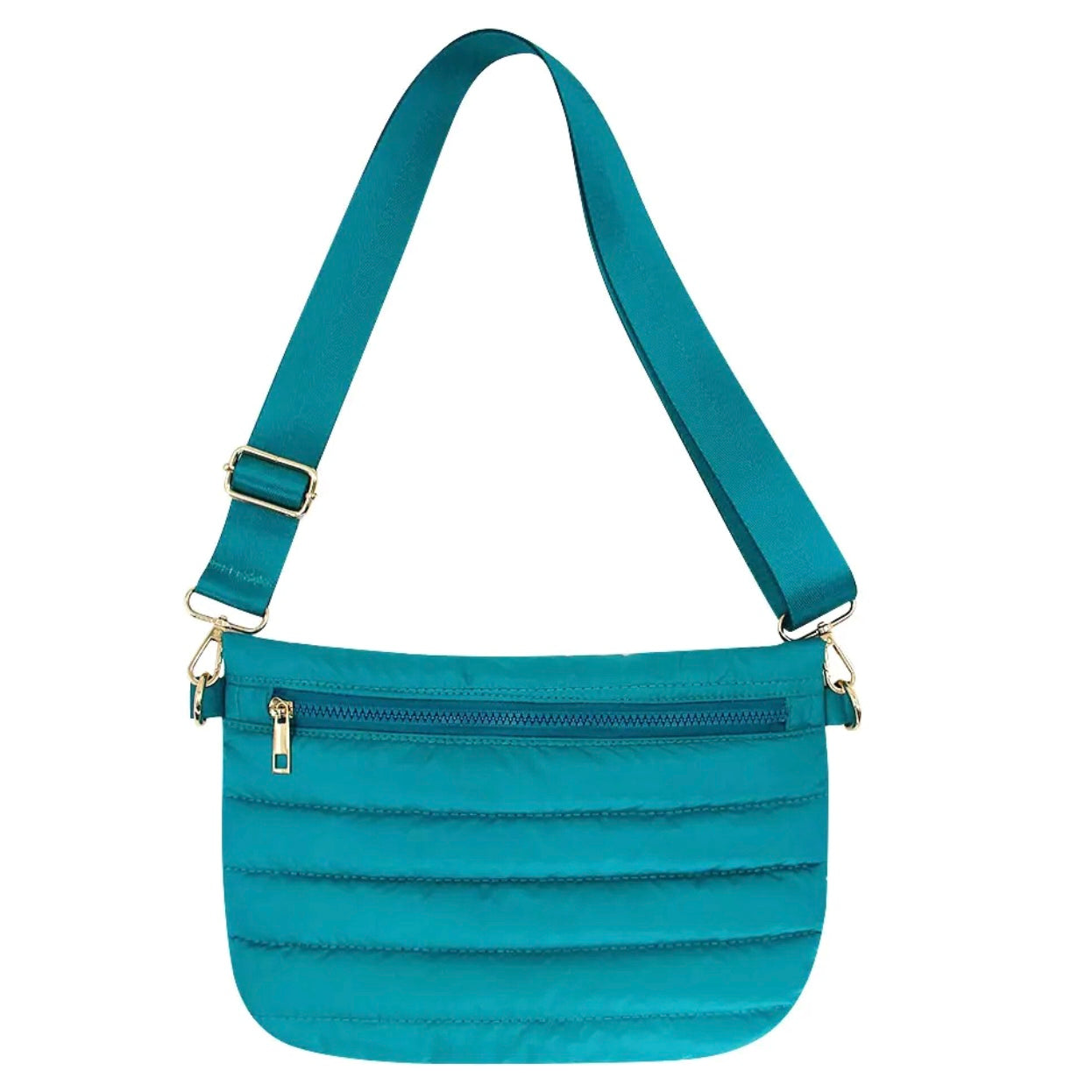 Teal Puffer Crossbody Bag