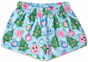 Groovy Holiday Plush PJ Shorts