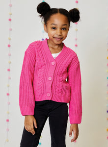 Pink Chunky Knit Cardigan