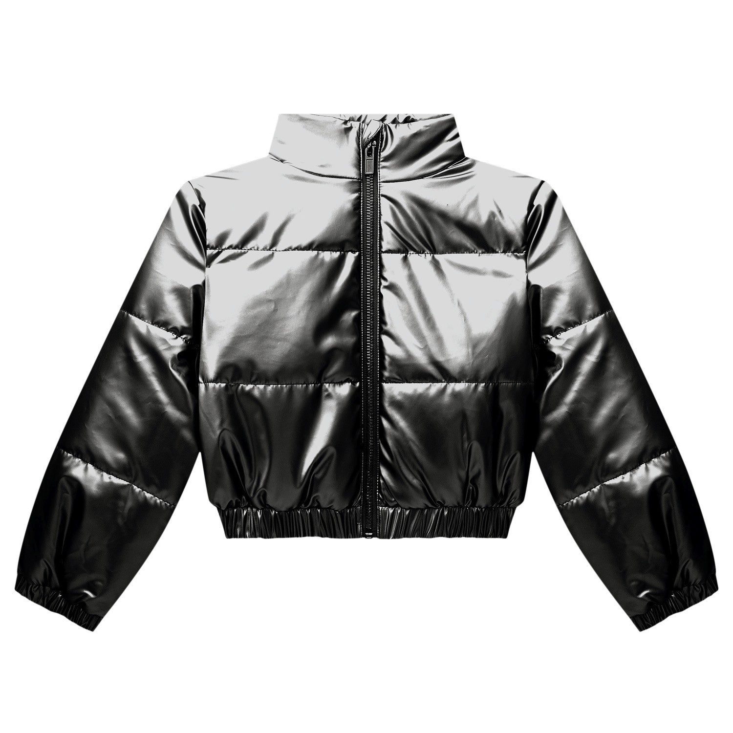 Black Cropped Puffer Jacket