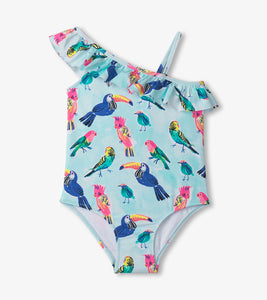 Hatley Tropical Birds Ruffle Swimsuit