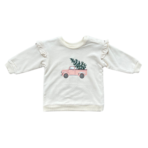 Babysprouts Christmas Truck Ruffle Sweatshirt