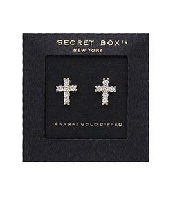 SB CZ Cross Studs